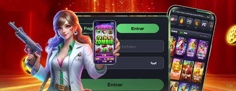Imagem promocional da experiência de game da 73b